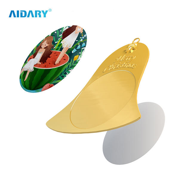 AIDARY 金色圣诞金属铃铛升华印刷