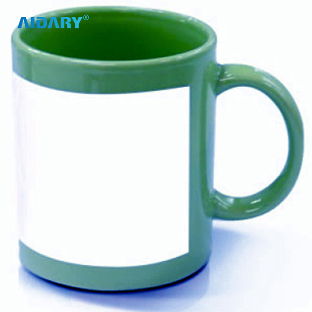 AIDARY 11oz 升华全彩色马克杯带白色贴片