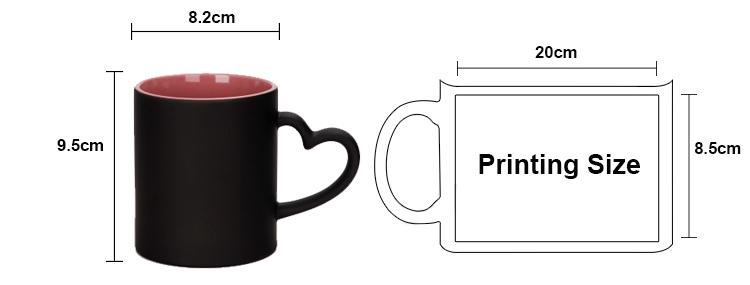 内部颜色心形手柄颜色变化杯子尺寸