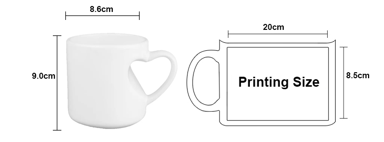 心形手柄马克杯内部尺寸