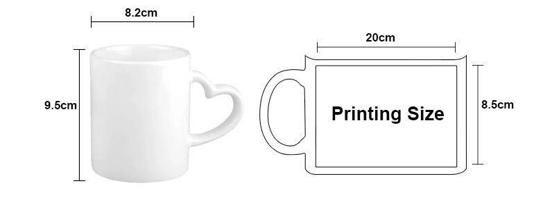 SIZE 心形把手马克杯