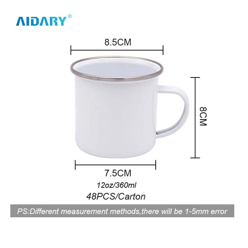 AIDARY 高品质顶级 10 盎司升华金属搪瓷马克杯