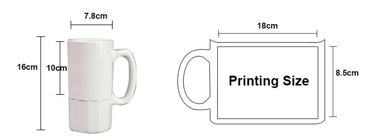 20oz 白色陶瓷啤酒杯尺寸