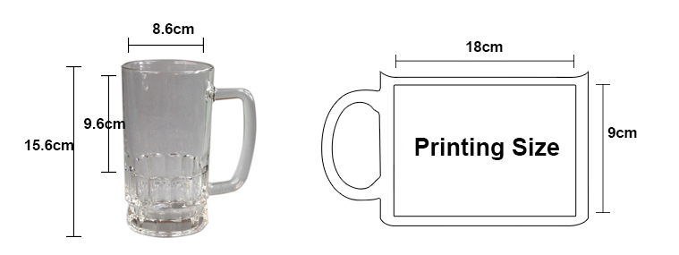 22oz 透明玻璃啤酒杯尺寸
